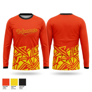 Long Sleeve Performance Shirt, Volcanoes, Baseball, Teamtime, Team time, sublimation, custom sports apparel, team uniforms, spirit wear, spiritwear, sports uniforms, custom shirts, team store, custom team store, fundraiser sports, apparel fundraiser