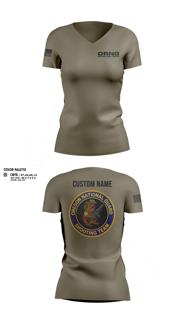 Womens Short Sleeve Vneck Shirt, Oregon national guard shooting team, Army, Teamtime, Team time, sublimation, custom sports apparel, team uniforms, spirit wear, spiritwear, sports uniforms, custom shirts, team store, custom team store, fundraiser sports, apparel fundraiser