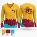 MIDDLETON TIGERS  Women's Long Sleeve V-neck Shirt - 1