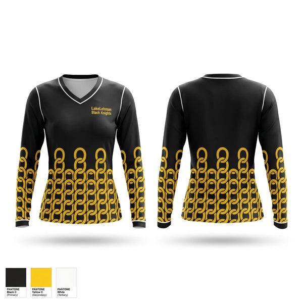 Womens Long Sleeve Vneck Shirt, Lake-Lehman Black Knights, Men's Basketball, Teamtime, Team time, sublimation, custom sports apparel, team uniforms, spirit wear, spiritwear, sports uniforms, custom shirts, team store, custom team store, fundraiser sports, apparel fundraiser