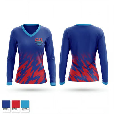 OJL Athletics 16918896 Women's Long Sleeve V-neck Shirt - 1