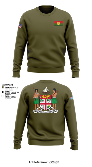Crew Neck Sweatshirt, Republic Of Fiji Military Forces, Army, Teamtime, Team time, sublimation, custom sports apparel, team uniforms, spirit wear, spiritwear, sports uniforms, custom shirts, team store, custom team store, fundraiser sports, apparel fundraiser