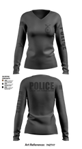 96 SFS / Eglin Police Women's Long Sleeve V-neck Shirt - 8 (SF BADGE)
