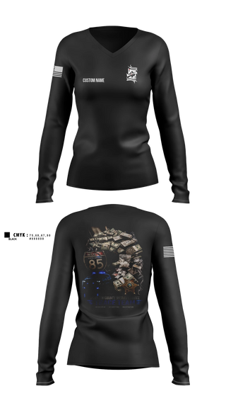 Womens Long Sleeve Vneck Shirt, Trace Team, Police, Teamtime, Team time, sublimation, custom sports apparel, team uniforms, spirit wear, spiritwear, sports uniforms, custom shirts, team store, custom team store, fundraiser sports, apparel fundraiser