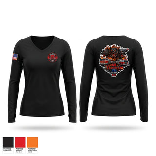 Womens Long Sleeve Vneck Shirt, Dexter Dawgs, Fire Department, Teamtime, Team time, sublimation, custom sports apparel, team uniforms, spirit wear, spiritwear, sports uniforms, custom shirts, team store, custom team store, fundraiser sports, apparel fundraiser