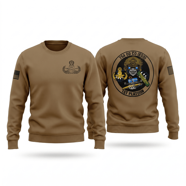 Crew Neck Sweatshirt, 1PLT 754th OD CO (EOD), Army, Teamtime, Team time, sublimation, custom sports apparel, team uniforms, spirit wear, spiritwear, sports uniforms, custom shirts, team store, custom team store, fundraiser sports, apparel fundraiser
