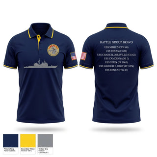 Short Sleeve Performance Polo, BATTLE GROUP BRAVO, Navy, Teamtime, Team time, sublimation, custom sports apparel, team uniforms, spirit wear, spiritwear, sports uniforms, custom shirts, team store, custom team store, fundraiser sports, apparel fundraiser