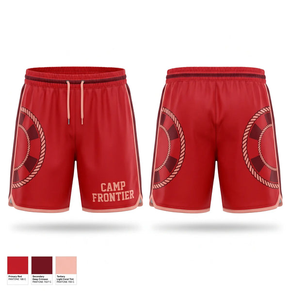 Athletic Shorts With Pockets, Camp Frontier, Swimming, Teamtime, Team time, sublimation, custom sports apparel, team uniforms, spirit wear, spiritwear, sports uniforms, custom shirts, team store, custom team store, fundraiser sports, apparel fundraiser