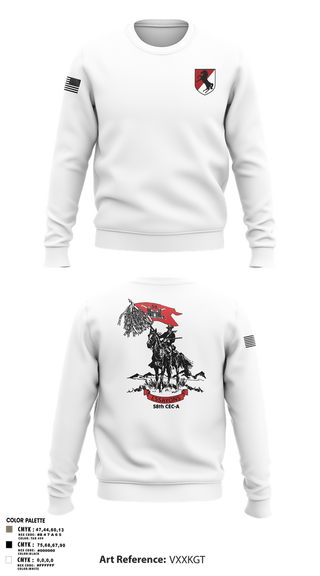 Crew Neck Sweatshirt, 58th CEC-A, Army, Teamtime, Team time, sublimation, custom sports apparel, team uniforms, spirit wear, spiritwear, sports uniforms, custom shirts, team store, custom team store, fundraiser sports, apparel fundraiser
