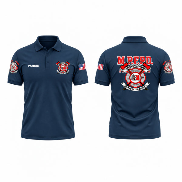 Short Sleeve Performance Polo, Morrisonville Palmer Fire Protection District, Fire Department, Teamtime, Team time, sublimation, custom sports apparel, team uniforms, spirit wear, spiritwear, sports uniforms, custom shirts, team store, custom team store, fundraiser sports, apparel fundraiser