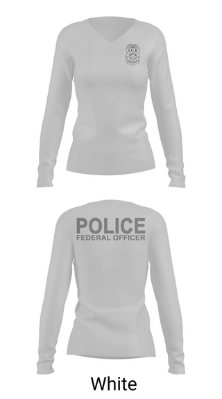 Womens Long Sleeve Vneck Shirt, ICE ERO Atlanta, Police, Teamtime, Team time, sublimation, custom sports apparel, team uniforms, spirit wear, spiritwear, sports uniforms, custom shirts, team store, custom team store, fundraiser sports, apparel fundraiser