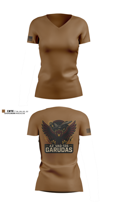 VAQ-134 60959361 Women's Short Sleeve V-neck Shirt - 1