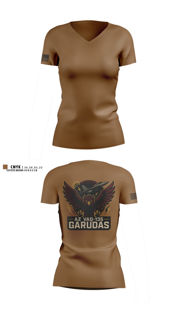 Womens Short Sleeve Vneck Shirt, VAQ-134, , Teamtime, Team time, sublimation, custom sports apparel, team uniforms, spirit wear, spiritwear, sports uniforms, custom shirts, team store, custom team store, fundraiser sports, apparel fundraiser