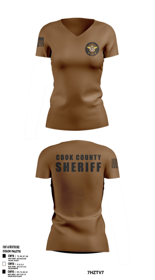 Womens Short Sleeve Vneck Shirt, Cook County Sheriff’s Office, Police, Teamtime, Team time, sublimation, custom sports apparel, team uniforms, spirit wear, spiritwear, sports uniforms, custom shirts, team store, custom team store, fundraiser sports, apparel fundraiser