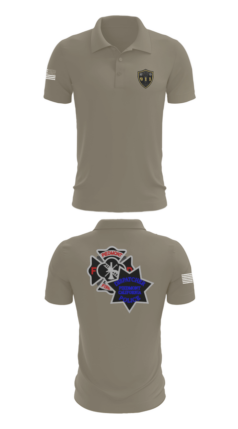 Short Sleeve Performance Polo, Piedmont Dispatchers, Fire Department, Teamtime, Team time, sublimation, custom sports apparel, team uniforms, spirit wear, spiritwear, sports uniforms, custom shirts, team store, custom team store, fundraiser sports, apparel fundraiser