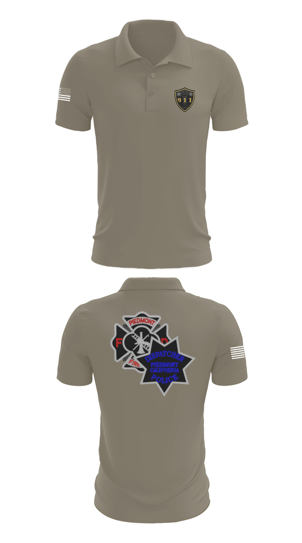 Short Sleeve Performance Polo, Piedmont Dispatchers, Fire Department, Teamtime, Team time, sublimation, custom sports apparel, team uniforms, spirit wear, spiritwear, sports uniforms, custom shirts, team store, custom team store, fundraiser sports, apparel fundraiser