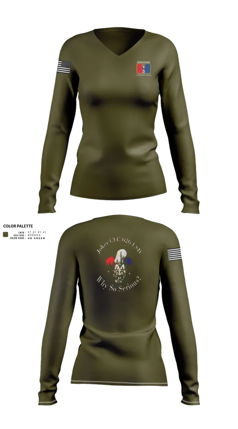 Womens Long Sleeve Vneck Shirt, Joker CLC, , Teamtime, Team time, sublimation, custom sports apparel, team uniforms, spirit wear, spiritwear, sports uniforms, custom shirts, team store, custom team store, fundraiser sports, apparel fundraiser