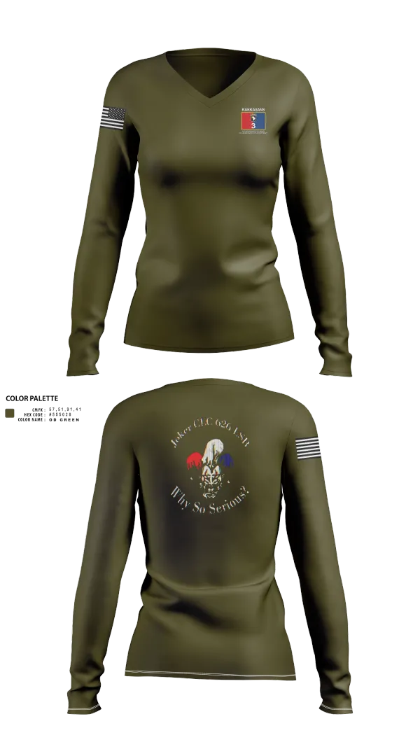 Womens Long Sleeve Vneck Shirt, Joker CLC, , Teamtime, Team time, sublimation, custom sports apparel, team uniforms, spirit wear, spiritwear, sports uniforms, custom shirts, team store, custom team store, fundraiser sports, apparel fundraiser