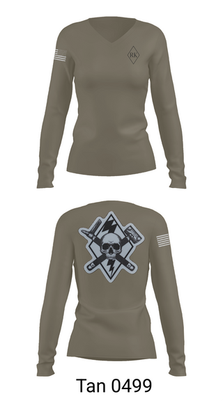 Womens Long Sleeve Vneck Shirt, 3rd Platoon Cco 2-37 AR, Army, Teamtime, Team time, sublimation, custom sports apparel, team uniforms, spirit wear, spiritwear, sports uniforms, custom shirts, team store, custom team store, fundraiser sports, apparel fundraiser