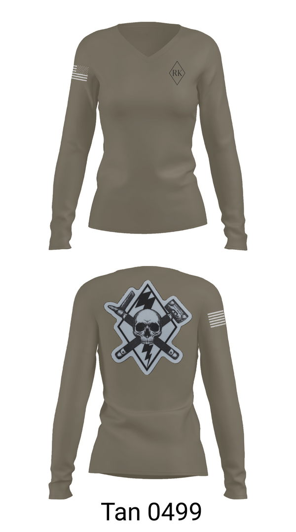 Womens Long Sleeve Vneck Shirt, 3rd Platoon Cco 2-37 AR, Army, Teamtime, Team time, sublimation, custom sports apparel, team uniforms, spirit wear, spiritwear, sports uniforms, custom shirts, team store, custom team store, fundraiser sports, apparel fundraiser