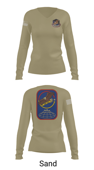 Womens Long Sleeve Vneck Shirt, 100th Missile Defense Brigade, , Teamtime, Team time, sublimation, custom sports apparel, team uniforms, spirit wear, spiritwear, sports uniforms, custom shirts, team store, custom team store, fundraiser sports, apparel fundraiser