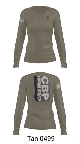 Womens Long Sleeve Vneck Shirt, US Customs and Border Protection, Police, Teamtime, Team time, sublimation, custom sports apparel, team uniforms, spirit wear, spiritwear, sports uniforms, custom shirts, team store, custom team store, fundraiser sports, apparel fundraiser