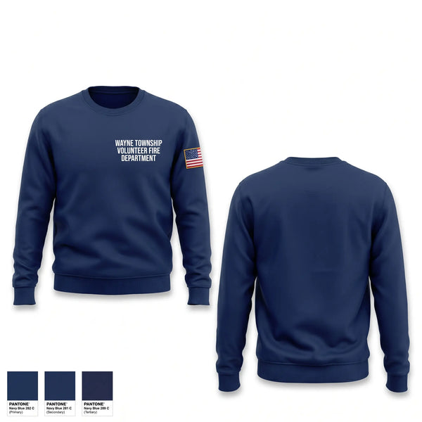 Crew Neck Sweatshirt, Wayne Township Volunteer Fire Department, Fire Department, Teamtime, Team time, sublimation, custom sports apparel, team uniforms, spirit wear, spiritwear, sports uniforms, custom shirts, team store, custom team store, fundraiser sports, apparel fundraiser