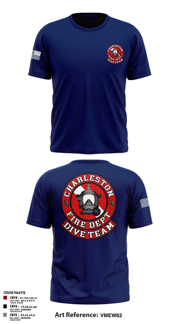 Short Sleeve Performance Shirt, Charleston Fire Dept Dive Team, Fire Department, Teamtime, Team time, sublimation, custom sports apparel, team uniforms, spirit wear, spiritwear, sports uniforms, custom shirts, team store, custom team store, fundraiser sports, apparel fundraiser