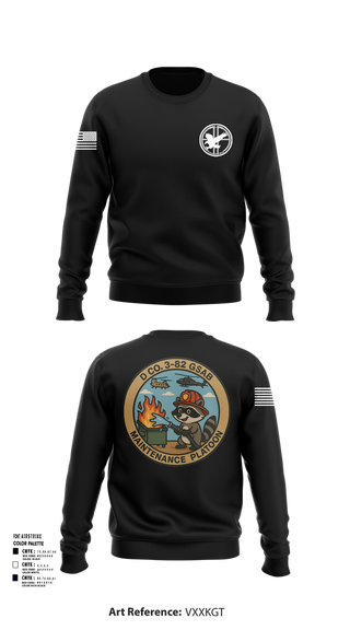 Crew Neck Sweatshirt, D Co 3-82 GSAB Maintenance Platoon, , Teamtime, Team time, sublimation, custom sports apparel, team uniforms, spirit wear, spiritwear, sports uniforms, custom shirts, team store, custom team store, fundraiser sports, apparel fundraiser