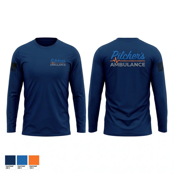 Long Sleeve Performance Shirt, Pilchers Ambulance Service, EMS/EMT, Teamtime, Team time, sublimation, custom sports apparel, team uniforms, spirit wear, spiritwear, sports uniforms, custom shirts, team store, custom team store, fundraiser sports, apparel fundraiser