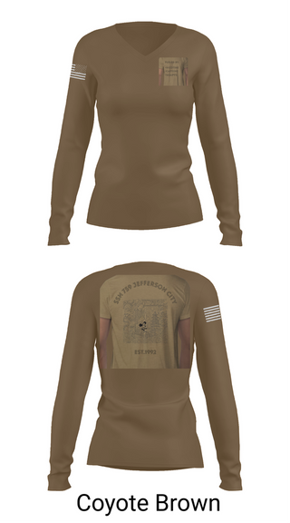 Womens Long Sleeve Vneck Shirt, Jefferson City, , Teamtime, Team time, sublimation, custom sports apparel, team uniforms, spirit wear, spiritwear, sports uniforms, custom shirts, team store, custom team store, fundraiser sports, apparel fundraiser
