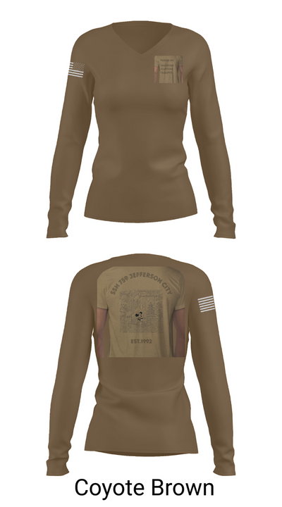 Jefferson City 36022409 Women's Long Sleeve V-neck Shirt - 16