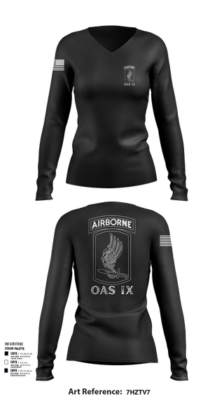 Womens Long Sleeve Vneck Shirt, 173RD ABN, Army, Teamtime, Team time, sublimation, custom sports apparel, team uniforms, spirit wear, spiritwear, sports uniforms, custom shirts, team store, custom team store, fundraiser sports, apparel fundraiser