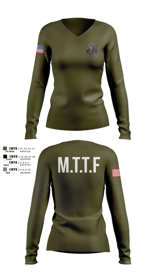 Womens Long Sleeve Vneck Shirt, Major Theft Task Force, Police, Teamtime, Team time, sublimation, custom sports apparel, team uniforms, spirit wear, spiritwear, sports uniforms, custom shirts, team store, custom team store, fundraiser sports, apparel fundraiser