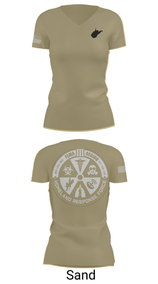 Womens Short Sleeve Vneck Shirt, Region 3 Homeland Response Force, , Teamtime, Team time, sublimation, custom sports apparel, team uniforms, spirit wear, spiritwear, sports uniforms, custom shirts, team store, custom team store, fundraiser sports, apparel fundraiser