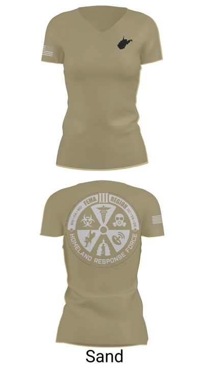 Region 3 Homeland Response Force 34212172 Women's Short Sleeve V-neck Shirt - 88