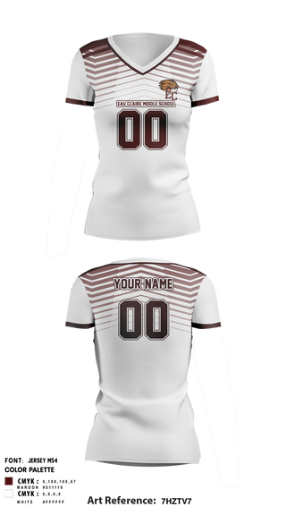 Womens Short Sleeve Vneck Shirt, Eau Claire Middle School Volleyball, Women's Volleyball, Teamtime, Team time, sublimation, custom sports apparel, team uniforms, spirit wear, spiritwear, sports uniforms, custom shirts, team store, custom team store, fundraiser sports, apparel fundraiser