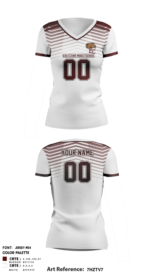 Womens Short Sleeve Vneck Shirt, Eau Claire Middle School Volleyball, Women's Volleyball, Teamtime, Team time, sublimation, custom sports apparel, team uniforms, spirit wear, spiritwear, sports uniforms, custom shirts, team store, custom team store, fundraiser sports, apparel fundraiser