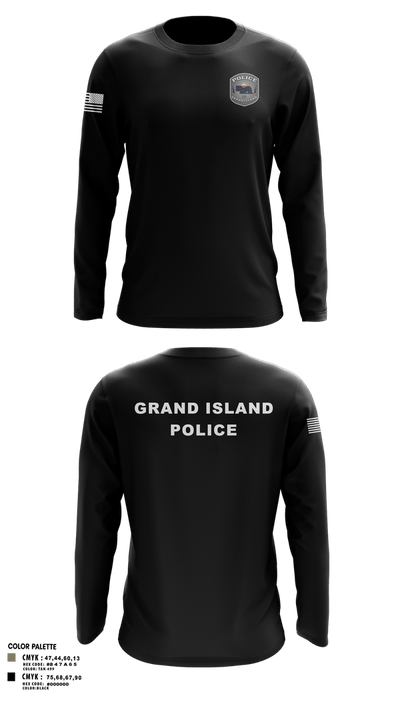 Grand Island Police Department 91612603 Long Sleeve Performance Shirt 34