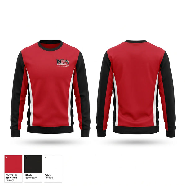 Crew Neck Sweatshirt, Midwest Rivals Allstar, Cheer, Teamtime, Team time, sublimation, custom sports apparel, team uniforms, spirit wear, spiritwear, sports uniforms, custom shirts, team store, custom team store, fundraiser sports, apparel fundraiser