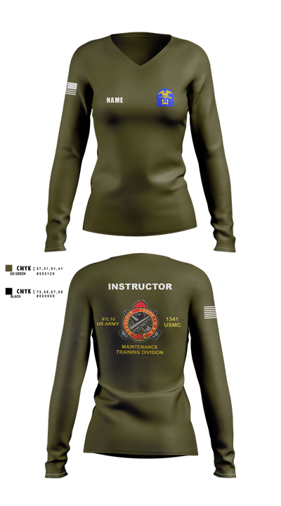 D CO 37279628 Women's Long Sleeve V-neck Shirt - 5
