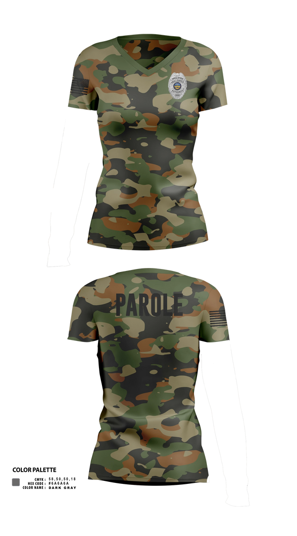 Womens Short Sleeve Vneck Shirt, Adult Parole Authority, Police, Teamtime, Team time, sublimation, custom sports apparel, team uniforms, spirit wear, spiritwear, sports uniforms, custom shirts, team store, custom team store, fundraiser sports, apparel fundraiser