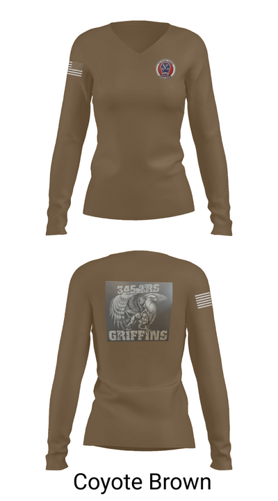 345th TRS 44562231 Women's Long Sleeve V-neck Shirt - 17