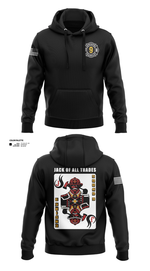Hoodie, Station 9, Fire Department, Teamtime, Team time, sublimation, custom sports apparel, team uniforms, spirit wear, spiritwear, sports uniforms, custom shirts, team store, custom team store, fundraiser sports, apparel fundraiser