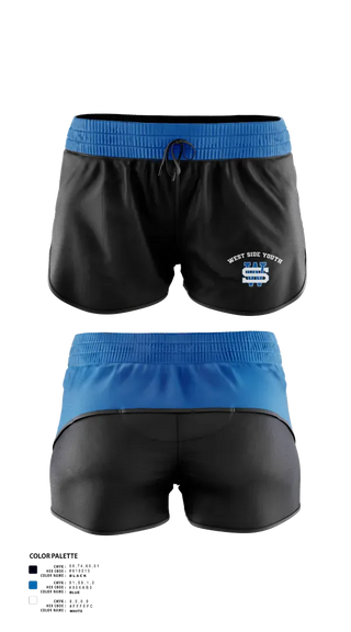 Womens Shorts, West Side Youth, Wrestling, Teamtime, Team time, sublimation, custom sports apparel, team uniforms, spirit wear, spiritwear, sports uniforms, custom shirts, team store, custom team store, fundraiser sports, apparel fundraiser