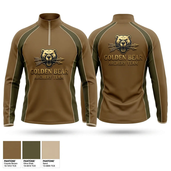 Quarter Zip Jacket, Golden bear archery, Baseball, Teamtime, Team time, sublimation, custom sports apparel, team uniforms, spirit wear, spiritwear, sports uniforms, custom shirts, team store, custom team store, fundraiser sports, apparel fundraiser