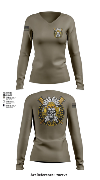 Womens Long Sleeve Vneck Shirt, A Co, 312th MI BN, Army, Teamtime, Team time, sublimation, custom sports apparel, team uniforms, spirit wear, spiritwear, sports uniforms, custom shirts, team store, custom team store, fundraiser sports, apparel fundraiser