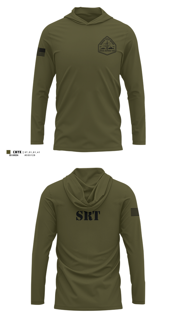 Long Sleeve Performance Shirt with hood, Denver Special Response Team, Police, Teamtime, Team time, sublimation, custom sports apparel, team uniforms, spirit wear, spiritwear, sports uniforms, custom shirts, team store, custom team store, fundraiser sports, apparel fundraiser