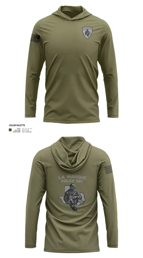 Long Sleeve Performance Shirt with hood, LMPD SRT, Police, Teamtime, Team time, sublimation, custom sports apparel, team uniforms, spirit wear, spiritwear, sports uniforms, custom shirts, team store, custom team store, fundraiser sports, apparel fundraiser