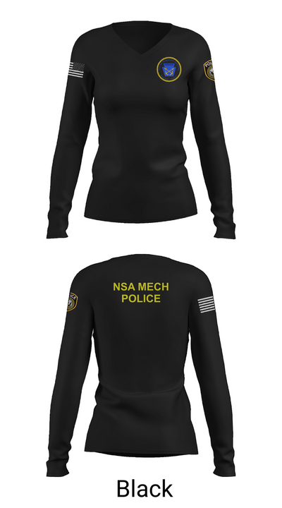NSA Mechanicsburg 84971329 Women's Long Sleeve V-neck Shirt - 35